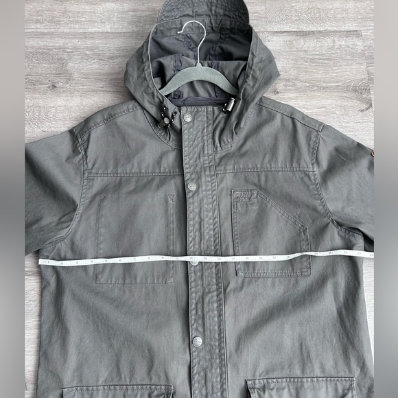Men's RCVA military style Gray Hooded Jacket size medium - Picture 6 of 7